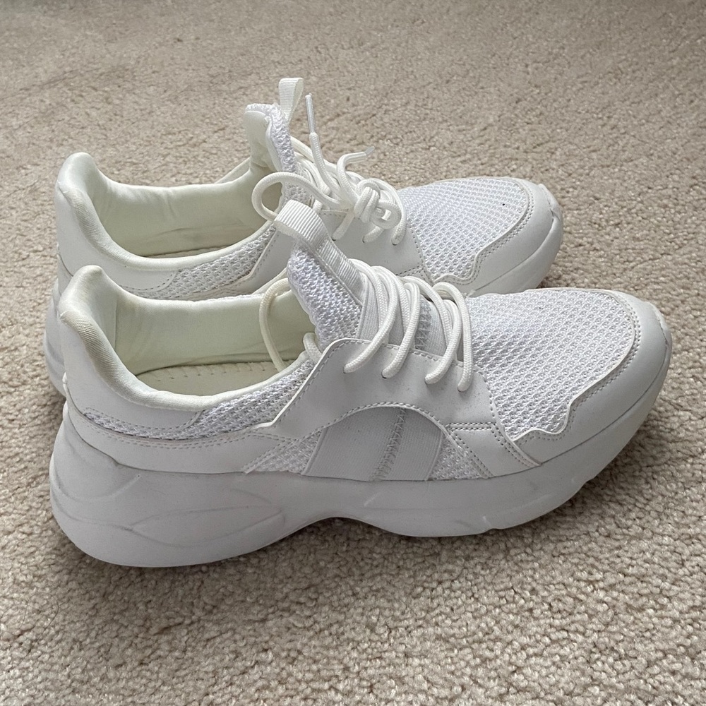 White Chunky Dad Sneakers